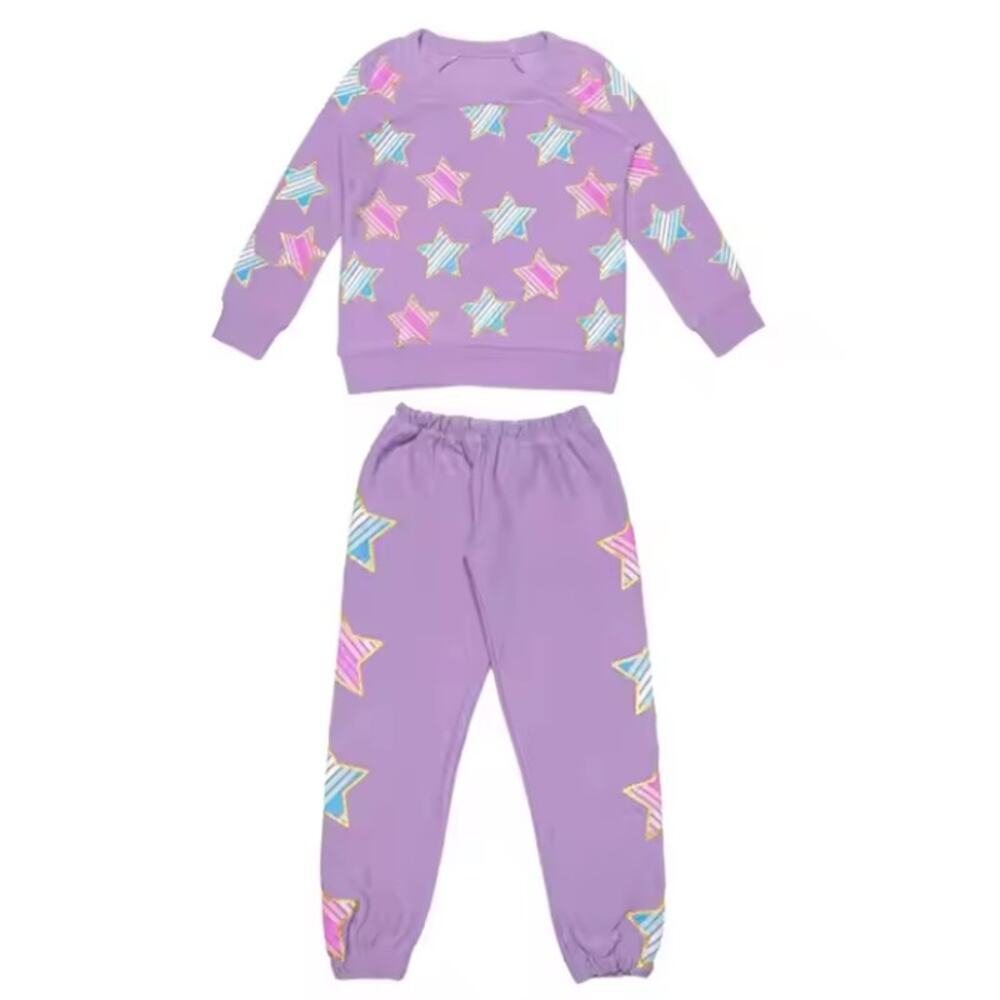 Chaser Baby Purple Full Stars Printing Sweatshirt and Pants Size 2